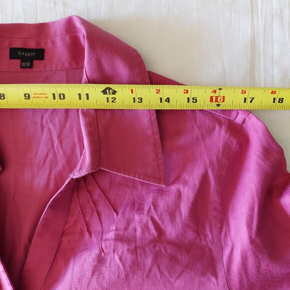 Hagger Women's Button Up Pink Shirts, Size 1X - Picture 3 of 8